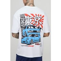 Tall Oversize T-Shirt mit Moto-Print von boohooman