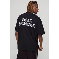 Tall Oversize T-Shirt mit Print - Schwarz - S, Schwarz von boohooman
