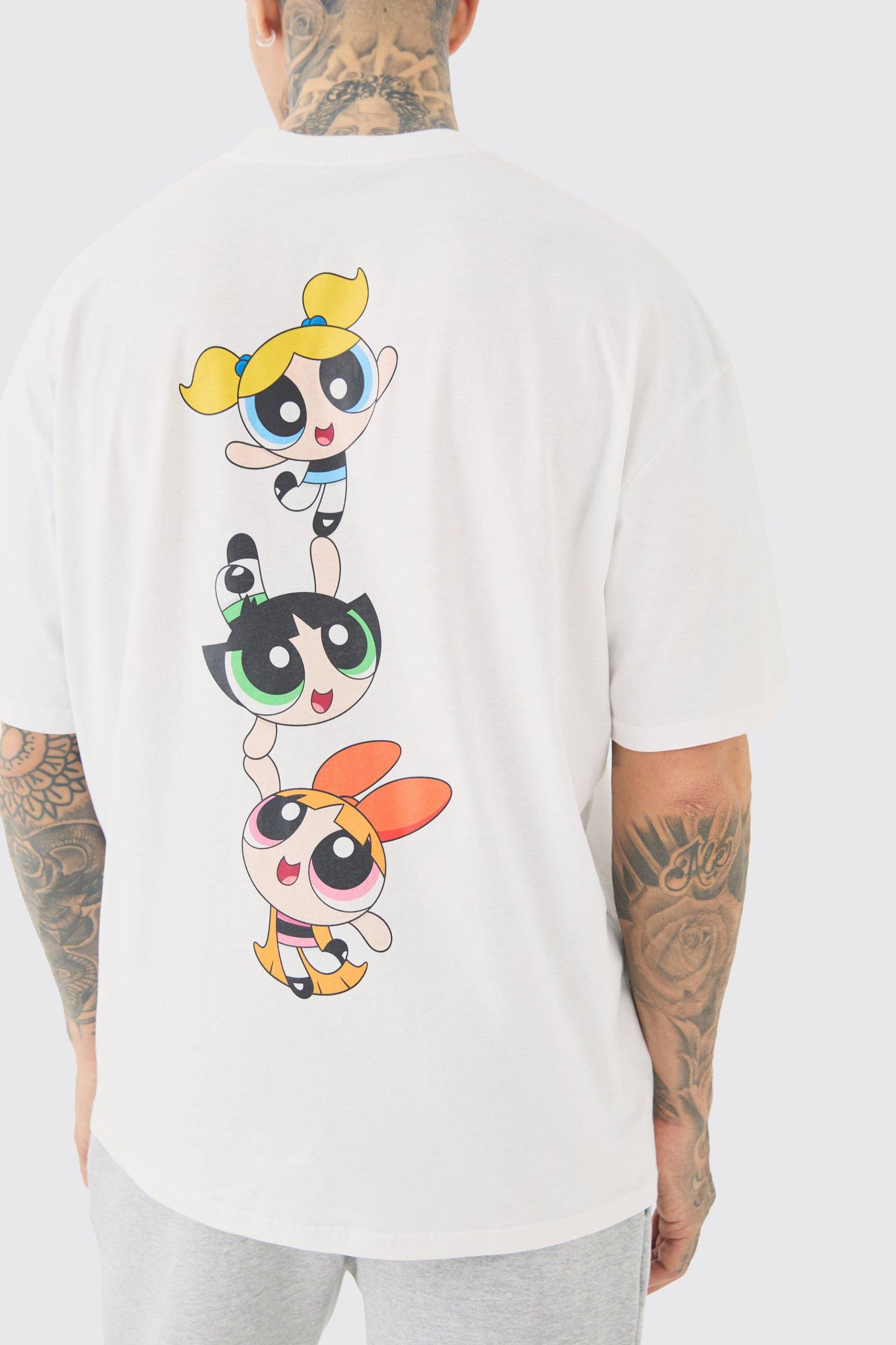Tall Oversize T-Shirt mit lizenziertem Powerpuff Girls Print - Weiß - L, Weiß Tall Oversize T-Shirt mit lizenziertem Powerpuff Girls Print - Weiß - L, Weiß von boohooman