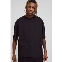 Tall kastiges Oversize Basic T-Shirt - Schwarz - L, Schwarz von boohooman