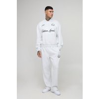 Tall Oversized Boxy Edition Collared Sweatshirt Tracksuit - Grau - 2XL, Grau von boohooman
