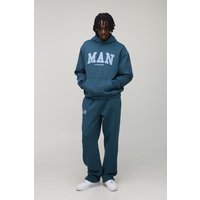 Tall Oversized Boxy Man Print Hoodie & Baggy Fit Jogger Tracksuit von boohooman