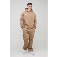 Tall kastiger Oversize Man Trainingsanzug mit Kapuze - Braun - S, Braun Tall kastiger Oversize Man Trainingsanzug mit Kapuze - Braun - S, Braun von boohooman