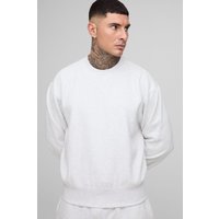 Tall kastiges Oversize Sweatshirt mit Naht-Detail - Grau - S, Grau von boohooman