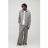 Tall kariertes Oversize Overshirt - Grau - XL, Grau von boohooman