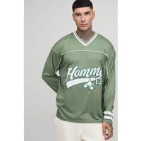 Tall langärmliges Oversize Homme Baseball T-Shirt - Khaki - 2XL, Khaki von boohooman