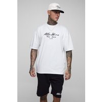 Tall Oversize T-Shirt mit Homme-Print & lockere Shorts - Schwarz - S, Schwarz von boohooman