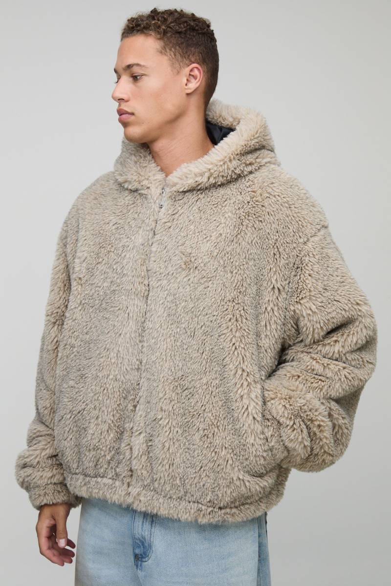 Tall Oversize Jacke mit Reißverschluss - Grau - S, Grau von boohooman