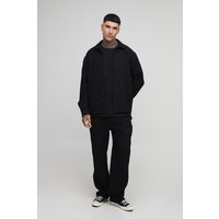 Tall Oversized Jumbo Waffle Long Sleeve Shirt & Relaxed Trouser Set von boohooman