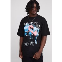 Tall Oversize T-Shirt mit lizenziertem Snoop Dogg Print - Schwarz - XL, Schwarz von boohooman