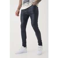 Tall PU-beschichtete Super Skinny Jeans von boohooman