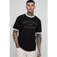 Tall Pour Homme Ringer T-Shirt - Schwarz - M, Schwarz von boohooman