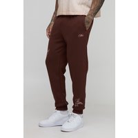 Tall Jogginghose mit Worldwide-Print - Braun - XL, Braun von boohooman