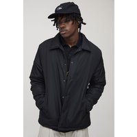 Tall gepolsterte Coach-Jacke mit Kragen - Schwarz - 2XL, Schwarz von boohooman