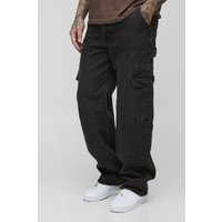 Tall lockere Cargo-Jeans - Schwarz - 30, Schwarz von boohooman