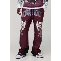 Tall lockere Jogginghose mit Totenkopf-Print - Rot - M, Rot von boohooman