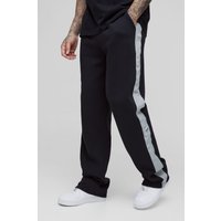 Tall lockere Jogginghose mit Streifen-Detail - Schwarz - S, Schwarz von boohooman