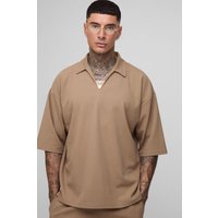 Tall Scuba Twill Oversize Hemd mit V-Ausschnitt von boohooman