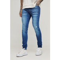 Tall Skinny Stretch Jeans mit Strass - Blau - 34, Blau Tall Skinny Stretch Jeans mit Strass - Blau - 34, Blau von boohooman