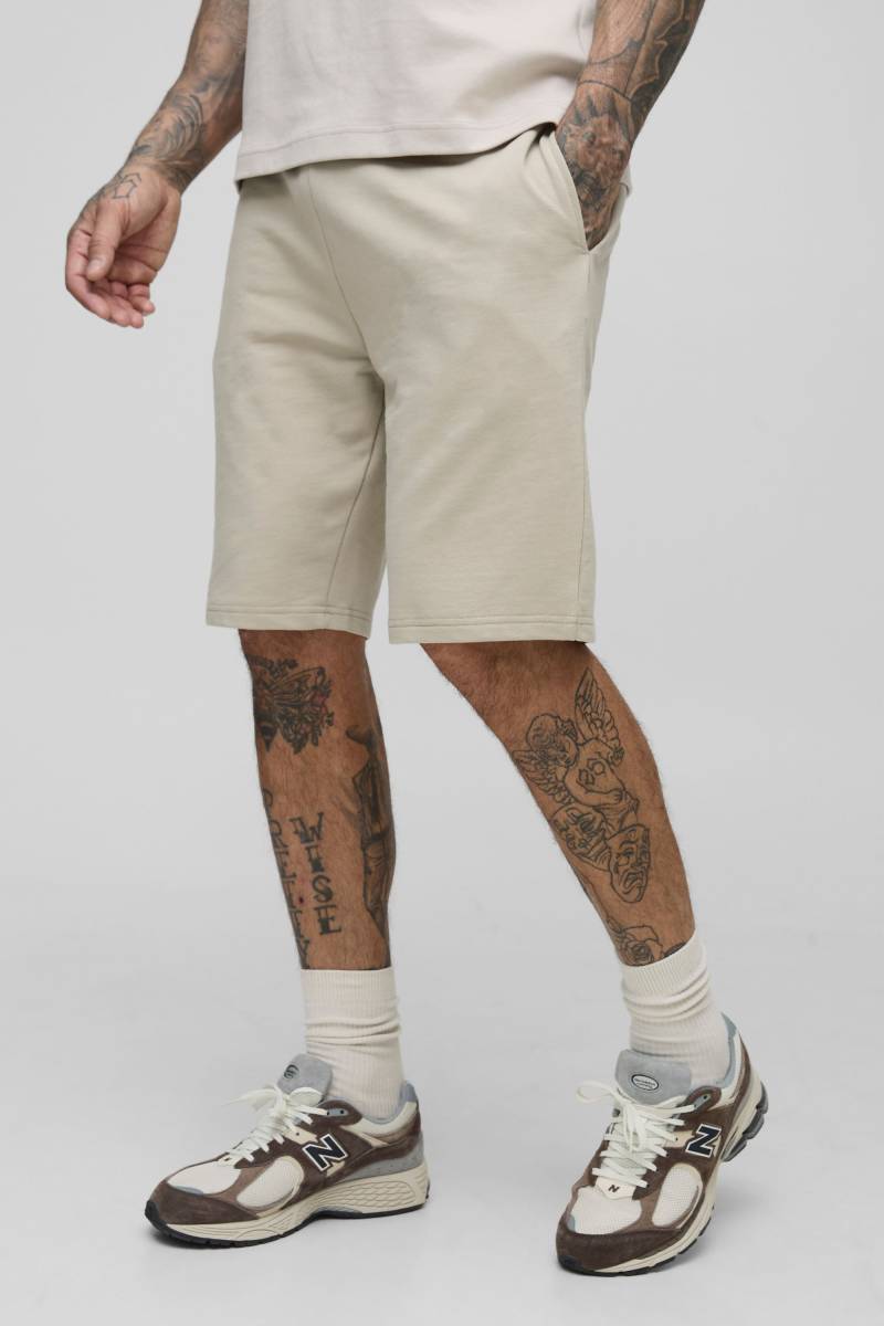 Tall Slim-Fit Basic Shorts - light khaki - M, light khaki von boohooman