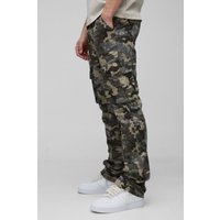 Tall Slim-Fit Camouflage Cargohose mit Bandana-Print - Grau - 30, Grau Tall Slim-Fit Camouflage Cargohose mit Bandana-Print - Grau - 30, Grau von boohooman