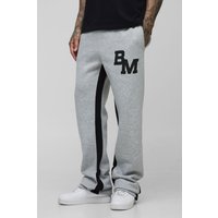 Tall Slim-Fit Jogginghose mit BM-Print - Grau - 2XL, Grau von boohooman