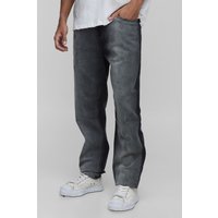 Tall zerrissene Slim-Fit Jeans - Schwarz - 34, Schwarz von boohooman