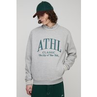 Tall Sweatshirt mit Athleisure Print und Taschen - Grau - XL, Grau Tall Sweatshirt mit Athleisure Print und Taschen - Grau - XL, Grau von boohooman