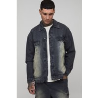 Tall Tinted Washed Boxy Oversized Denim Jacket - Grau - M, Grau Tall Tinted Washed Boxy Oversized Denim Jacket - Grau - M, Grau von boohooman
