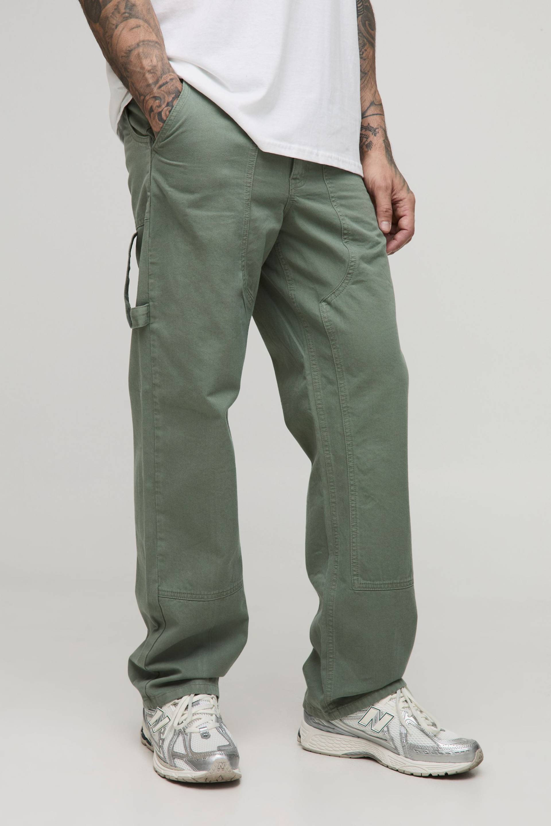 Tall lockere Hose - Khaki - 36, Khaki von boohooman