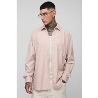 Tall besticktes gestreiftes Super Oversize Hemd - Orange - XL, Orange Tall besticktes gestreiftes Super Oversize Hemd - Orange - XL, Orange von boohooman
