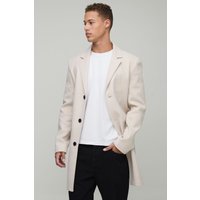 Tall einreihiger Mantel in Wolloptik Tall einreihiger Mantel in Wolloptik von boohooman