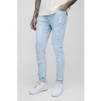 Tall gebleichte Skinny Stretch Jeans - Blau - 40, Blau Tall gebleichte Skinny Stretch Jeans - Blau - 40, Blau von boohooman