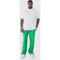 Tall geprägte karierte Frottee-Hose & T-Shirt - Grün - XXL, Grün Tall geprägte karierte Frottee-Hose & T-Shirt - Grün - XXL, Grün von boohooman