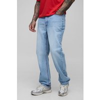 Tall gerade Jeans mit Kontrast-Naht - Blau - 28, Blau Tall gerade Jeans mit Kontrast-Naht - Blau - 28, Blau von boohooman