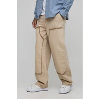 Tall gerade Jeans mit rohem Saum - Grau - 40, Grau von boohooman