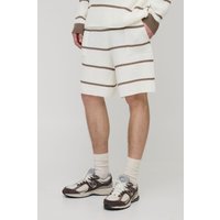Tall gestreifte Strick-Shorts von boohooman
