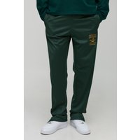 Tall gestreifte Trikot-Jogginghose mit geteiltem Saum - Grün - M, Grün von boohooman