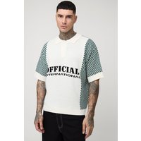 Tall kariertes Official Moto-Poloshirt - Ecru - L, Ecru Tall kariertes Official Moto-Poloshirt - Ecru - L, Ecru von boohooman