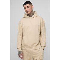 Tall kastiger Oversize Basic Hoodie - Taupe - XL, Taupe von boohooman