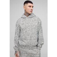 Tall kastiger Oversize Bouclee-Hoodie - Schwarz - S, Schwarz von boohooman