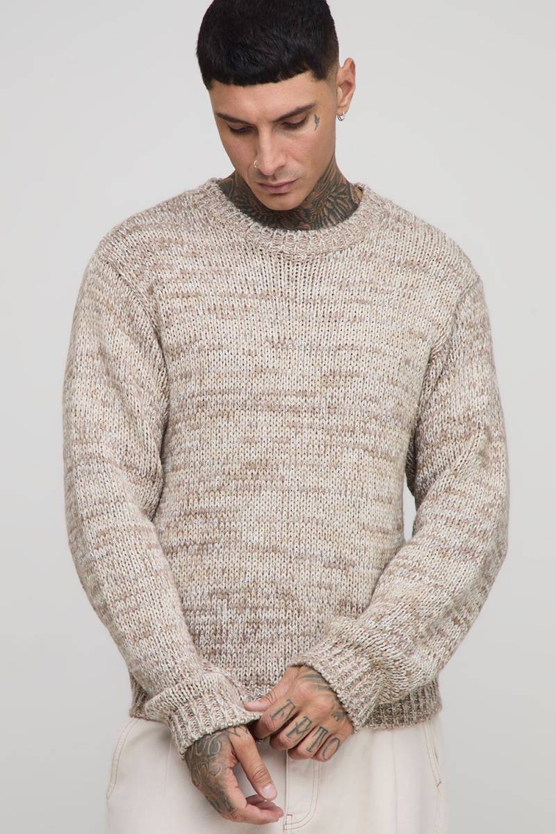 Tall kastiger Oversize Strickpullover von boohooman