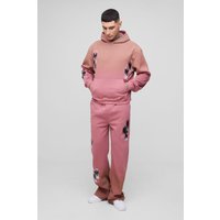 Tall kastiger Oversize Trainingsanzug mit Applikation - Braun - M, Braun Tall kastiger Oversize Trainingsanzug mit Applikation - Braun - M, Braun von boohooman