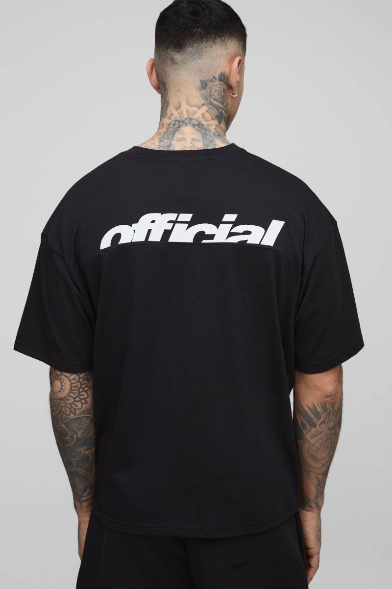 Tall kastiges Oversize Man Official T-Shirt mit Print - Schwarz - L, Schwarz von boohooman