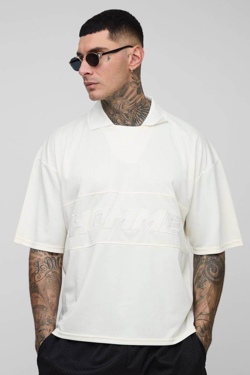 Tall kastiges Oversize T-Shirt mit Airtex Homme Print von boohooman