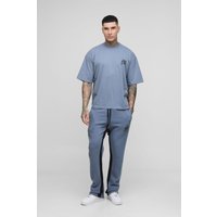 Tall kastiges Oversize T-Shirt und Slim-Fit Jogginghose - Grau - M, Grau von boohooman