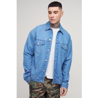 Tall klassische Oversize Jeansjacke von boohooman
