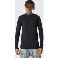 Tall langärmliges Muscle-Fit T-Shirt von boohooman