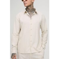 Tall langärmliges Oversize Leinen-Hemd - natural - 2XL, natural Tall langärmliges Oversize Leinen-Hemd - natural - 2XL, natural von boohooman