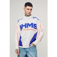 Tall langärmliges Oversize Moto T-Shirt - Grau - M, Grau Tall langärmliges Oversize Moto T-Shirt - Grau - M, Grau von boohooman